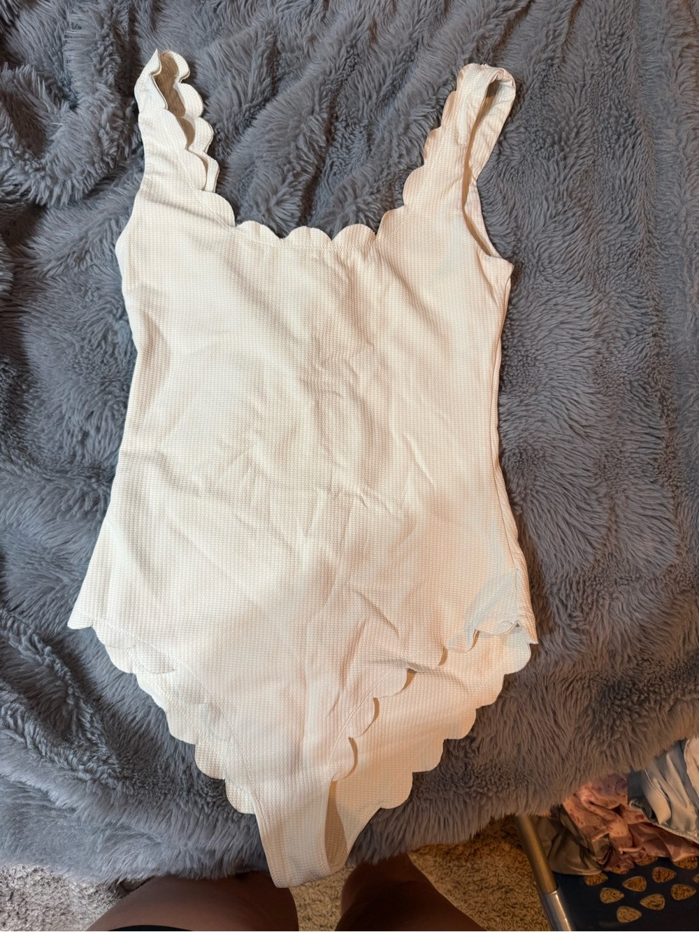 Marysia Swim Ivory Scallop-Edge Tank One-Piece